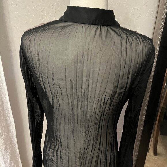 Claudia Richard Blouse with Solid Sleeves Size Small - Picture 2 of 3